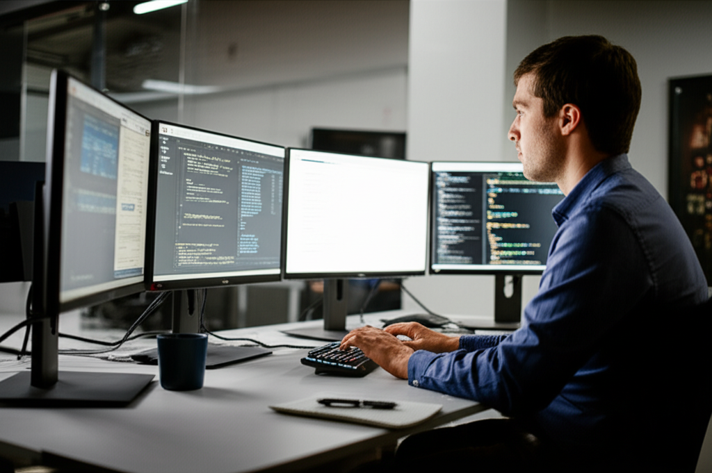 Developer coding